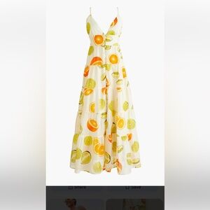J. Crew x Edie Parker Citrus Print Tiered Maxi Dress